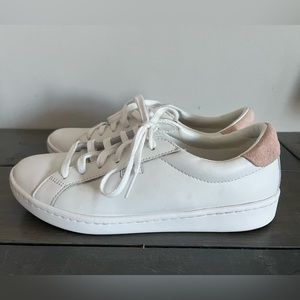 Keds Ace leather sneakers, size 6.5. White with pink detail.